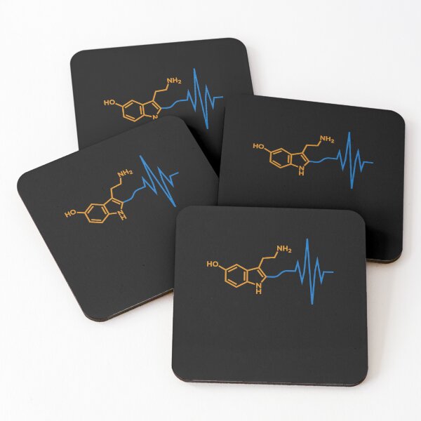 Item preview, Serotonin Molecule Neurotransmitter Brain Wave ECG Science Aesthetic designed and sold by mood-draftsman.