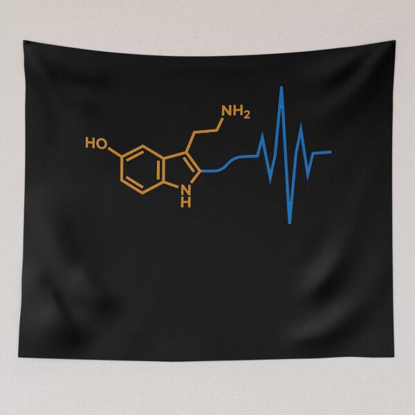 Item preview, Serotonin Molecule Neurotransmitter Brain Wave ECG Science Aesthetic designed and sold by mood-draftsman.