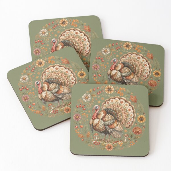 Item preview, Thanksgiving Folk Art Turkey - Rustic Autumn Harvest Design designed and sold by BackTWO.
