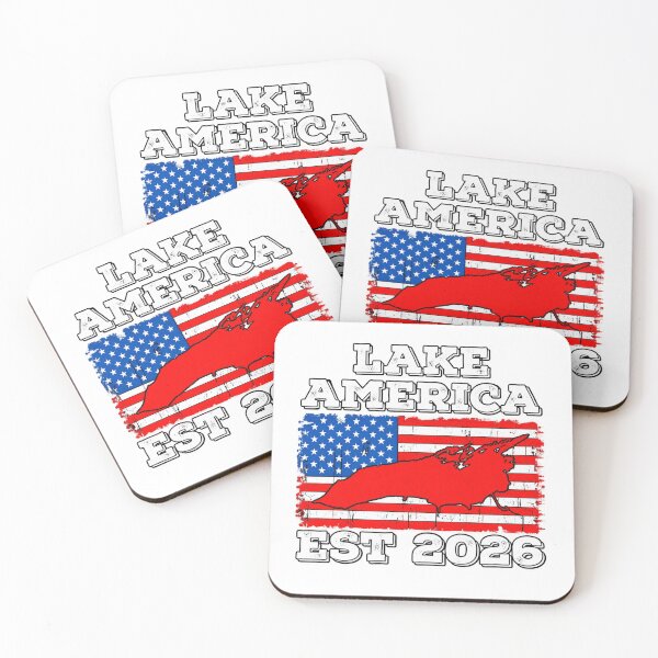 Item preview, Lake America Est 2026 American Flag Map designed and sold by KireVeronica.