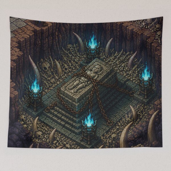 Item preview, Dark Fantasy Pixel Art: Sunken Bone Crypt designed and sold by bapupa.