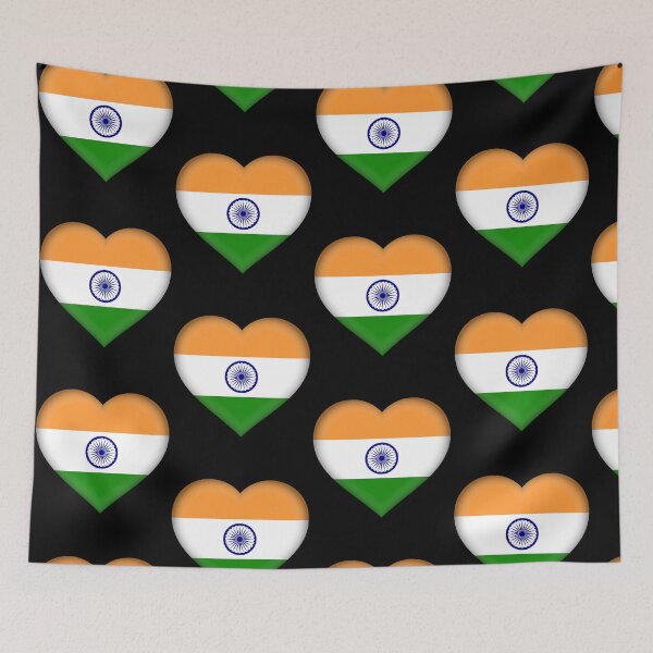 Item preview, India Flag Heart 3D Indian Heritage Love Gift Design designed and sold by yazdogs.