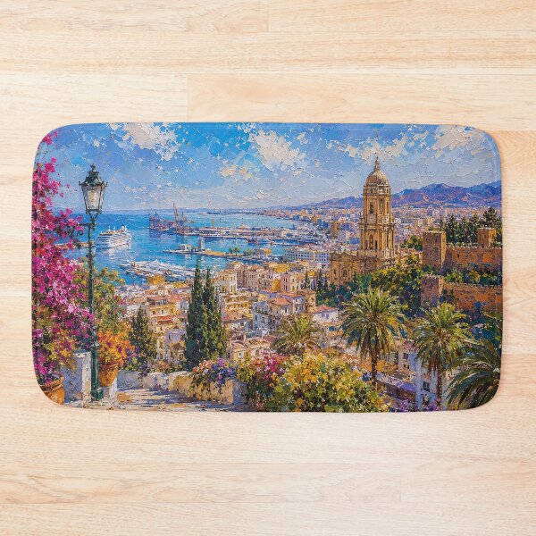 Item preview, Malaga, Spain – a painting of a summer day in this beautiful European city. designed and sold by GalleryKauffeld.