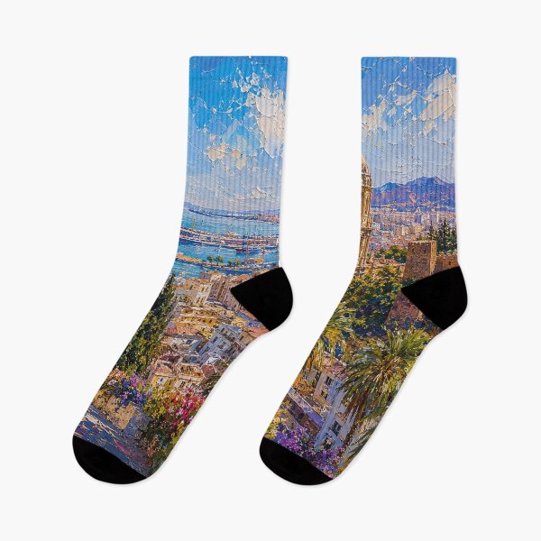 Item preview, Malaga, Spain – a painting of a summer day in this beautiful European city. designed and sold by GalleryKauffeld.