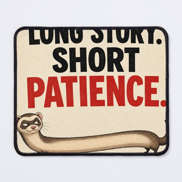 Item preview, Long Story Short Patience Funny Ferret Quote Design designed and sold by shopevermint.