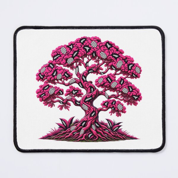 Item preview, Pink African Pattern Tree of Life – Bold Tribal Botanical Art Description designed and sold by Awarrie.