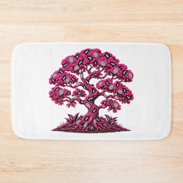 Item preview, Pink African Pattern Tree of Life – Bold Tribal Botanical Art Description designed and sold by Awarrie.