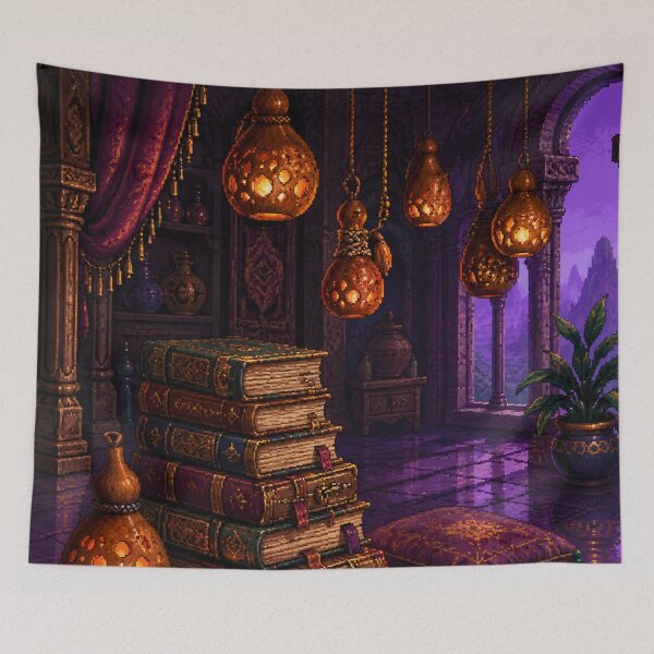 Item preview, Fantasy Pixel Art: Amethyst Cave Nook designed and sold by bapupa.