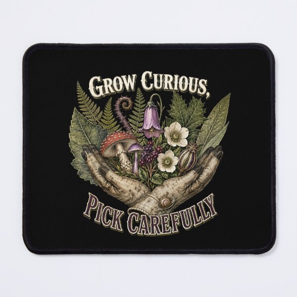 Item preview, Grow Curious Pick Carefully - Mushroom Foraging Design designed and sold by BackTWO.