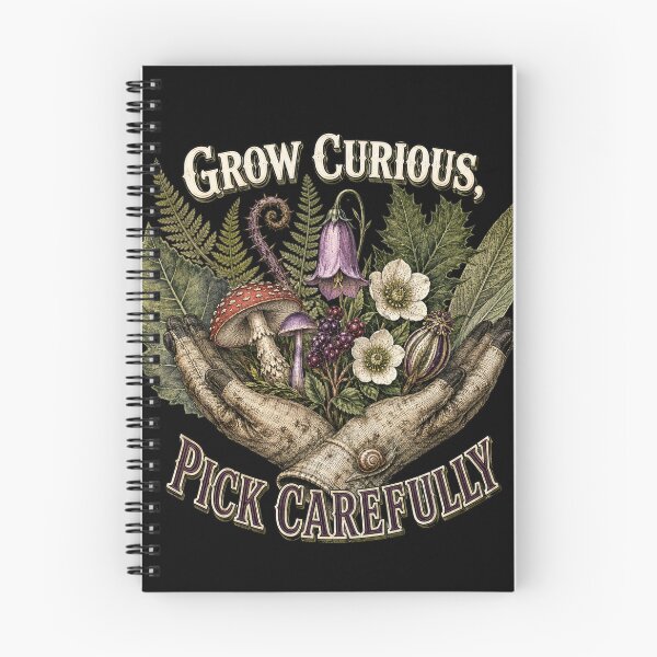 Item preview, Grow Curious Pick Carefully - Mushroom Foraging Design designed and sold by BackTWO.