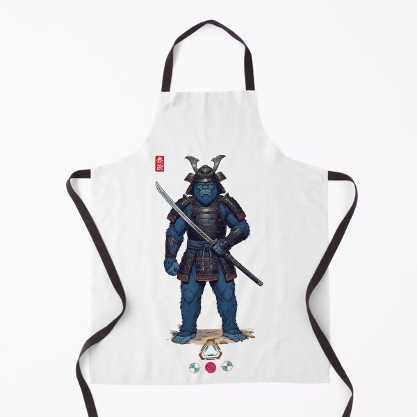 Item preview, Blue Samurai Ape Warrior in Detailed Armor with Tachi Sword designed and sold by Whimsy Trail Co.