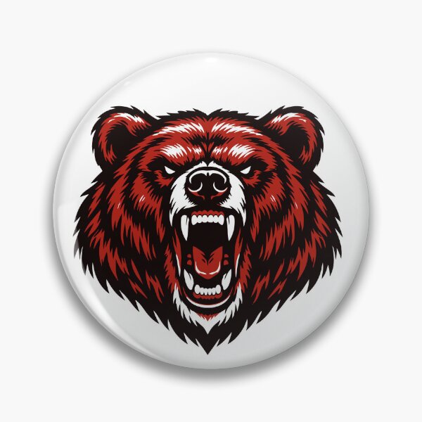 Artikelvorschau, Wütender, brüllender Bärenkopf als Vektor-Maskottchen – Sportlogo mit aggressivem Grizzlybär entworfen und verkauft von Rabu10.
