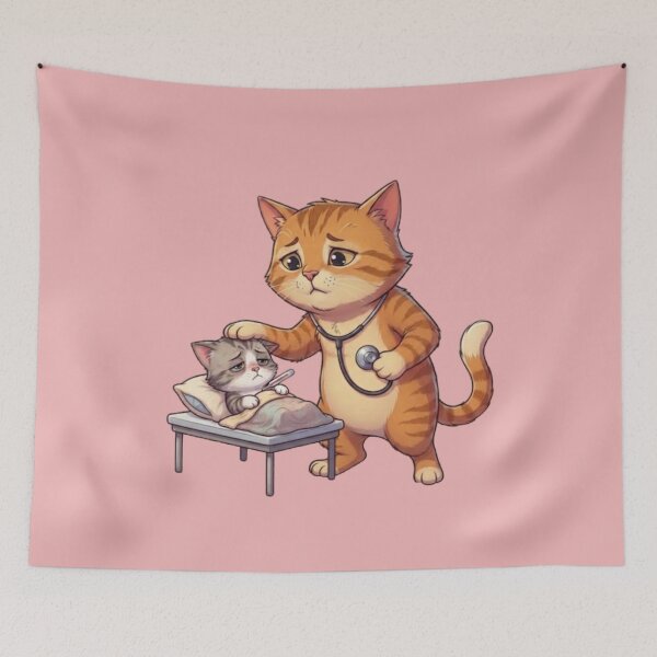Item preview, The Little Purr-fect Patient - Cute Cat Doctor designed and sold by zaoroo shop.