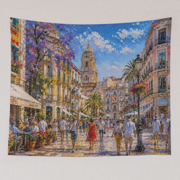 Item preview, A painting of Malaga, Spain – A Beautiful city in Europe. designed and sold by GalleryKauffeld.