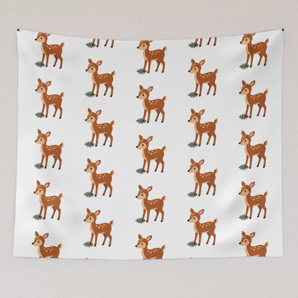 Item preview, Cute Baby Fawn Deer Nursery Vector Sticker designed and sold by ElenMart.