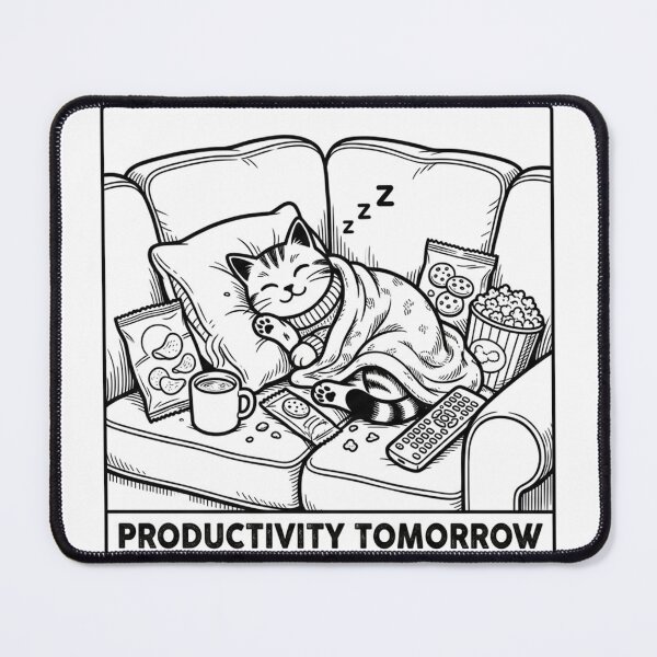 Item preview, Productivity Tomorrow Sleeping Cat designed and sold by Meow-gical Wear.