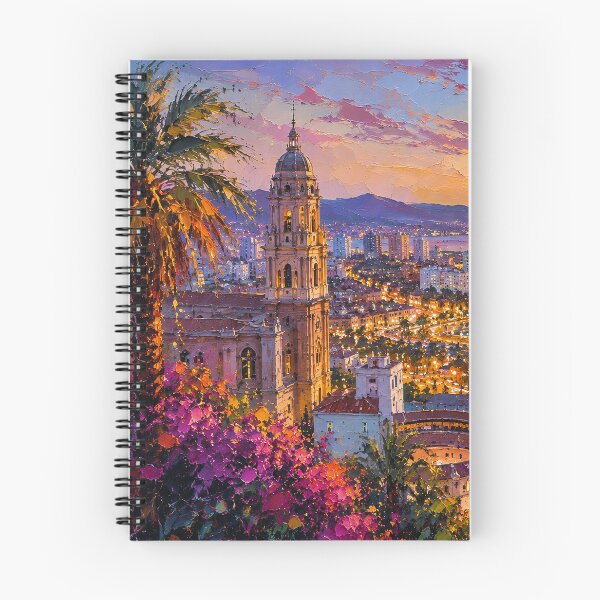 Item preview, A painting of Malaga by night, Spain – A Beautiful city in Europe. designed and sold by GalleryKauffeld.
