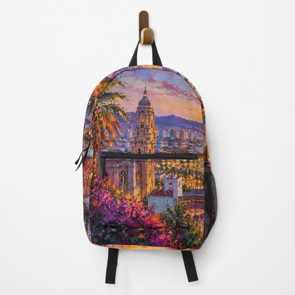 Item preview, A painting of Malaga by night, Spain – A Beautiful city in Europe. designed and sold by GalleryKauffeld.