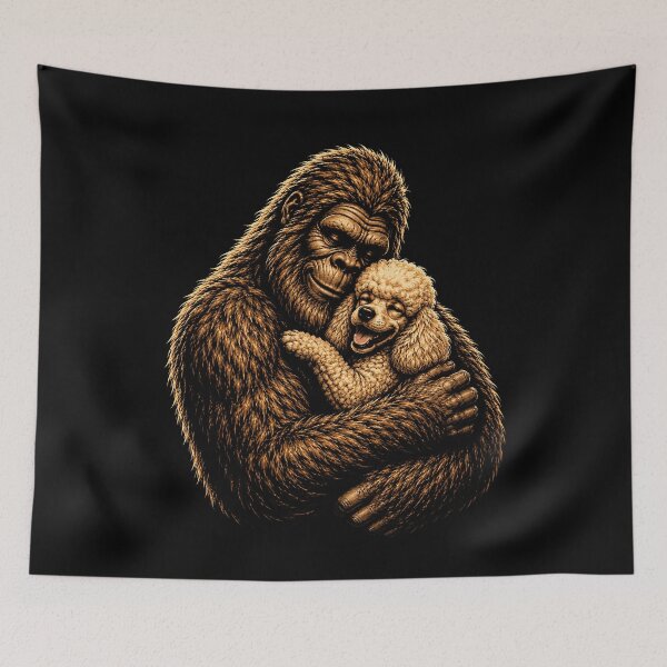 Item preview, Bigfoot and Poodle Friendship Design designed and sold by rafaeltto.