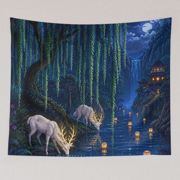 Item preview, Fantasy Pixel Art: Lantern Willow Creek designed and sold by bapupa.