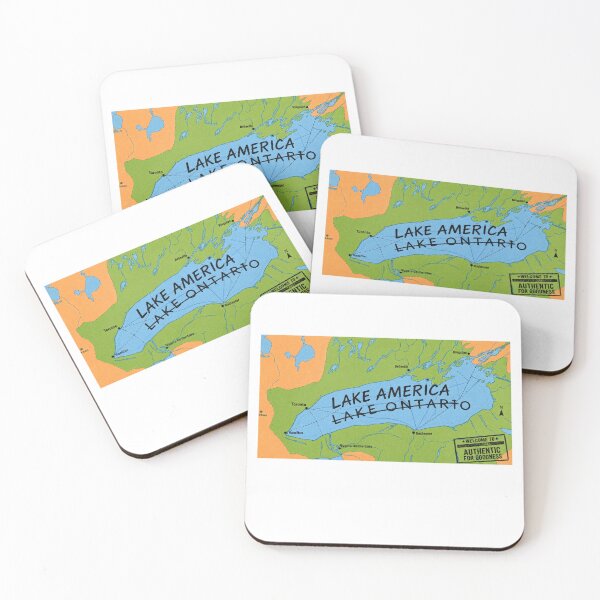 Item preview, Lake America Vintage Map with Crossed Out Ontario designed and sold by KireVeronica.