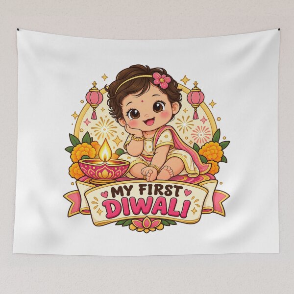 Item preview, My First Diwali Cute Kids Festival – Baby First Diwali Gift designed and sold by Globalcitytees.