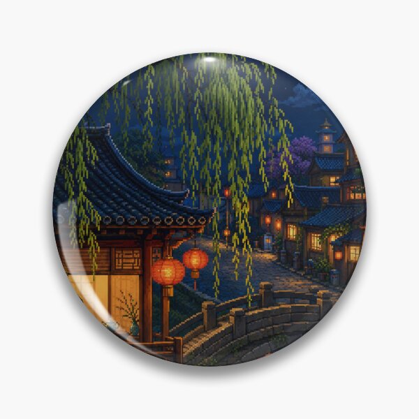 Item preview, Pixel Art Cityscape: Canal Side Twilight designed and sold by bapupa.