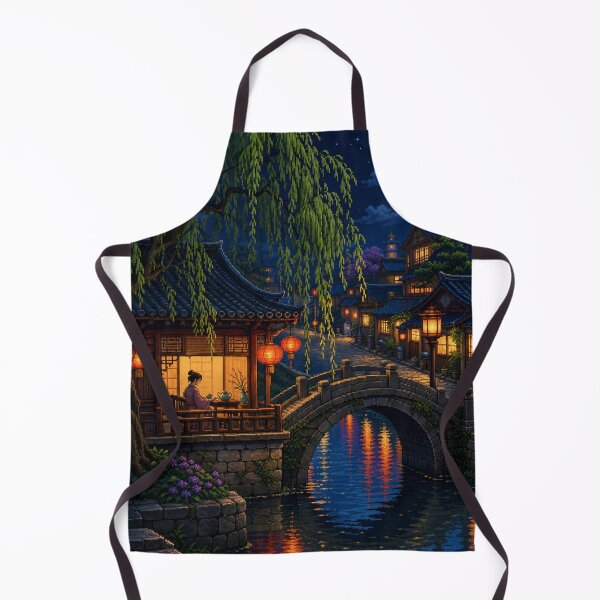 Item preview, Pixel Art Cityscape: Canal Side Twilight designed and sold by bapupa.