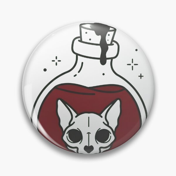 Artikelvorschau, Spooky Katzen Schädel Trank Flasche Zaubertrank Goth entworfen und verkauft von OH-MY-GOTH.