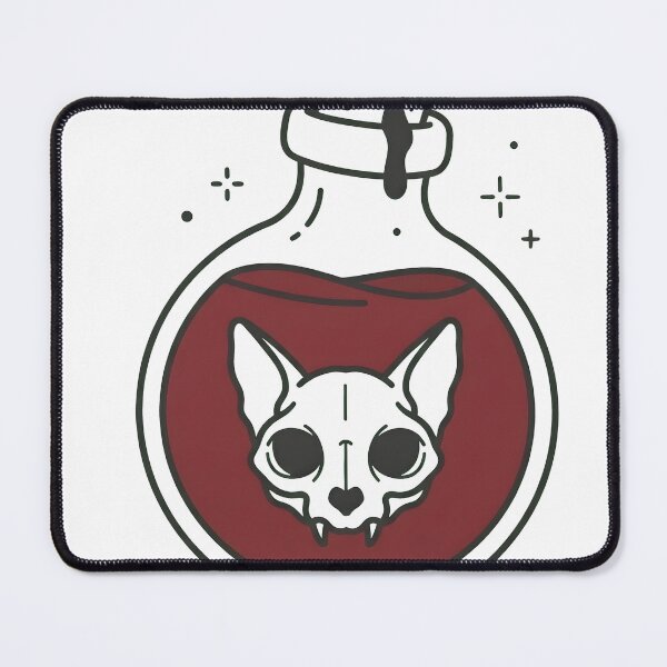 Item preview, Spooky Cat Skull Potion Bottle Magic Potion Goth designed and sold by OH-MY-GOTH.