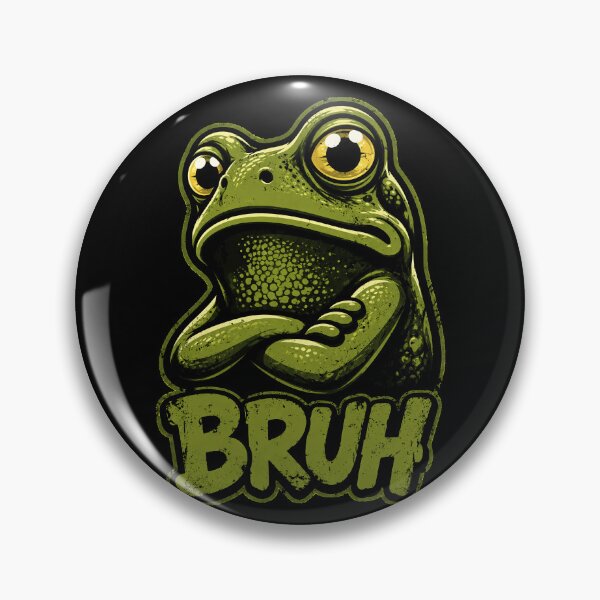 Item preview, Funny frog design with bruh expression designed and sold by rafaeltto.