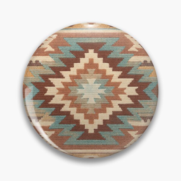 Item preview, Earthy brown & turquoise Southwestern kilim rug pattern designed and sold by Anne Londez Studio.
