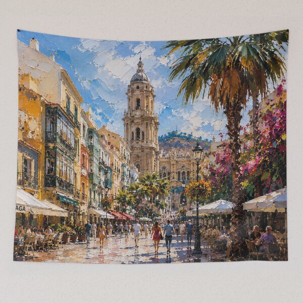 Item preview, Copy of A painting of Malaga, Spain – A Beautiful city in Europe. designed and sold by GalleryKauffeld.