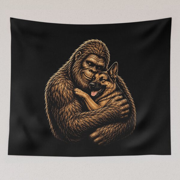 Item preview, Bigfoot and German Shepherd Friendship Design designed and sold by rafaeltto.