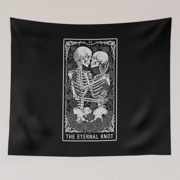 Item preview, The Eternal Knot Tarot Card Skeleton Lovers Roses designed and sold by OH-MY-GOTH.