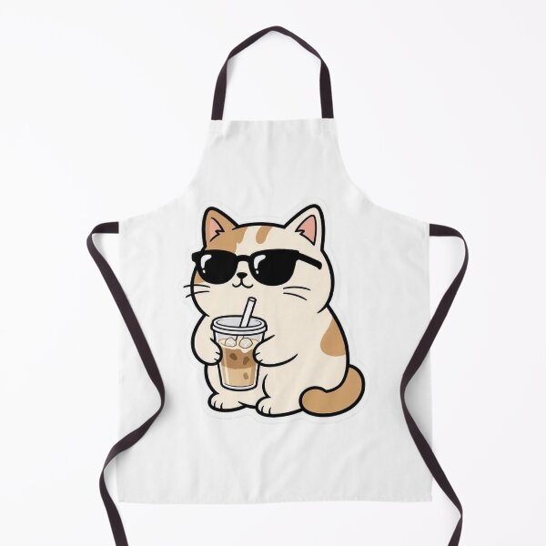 Item preview, Cute Cat Drinking Iced Coffee Sunglasses designed and sold by BobaCatDesign.