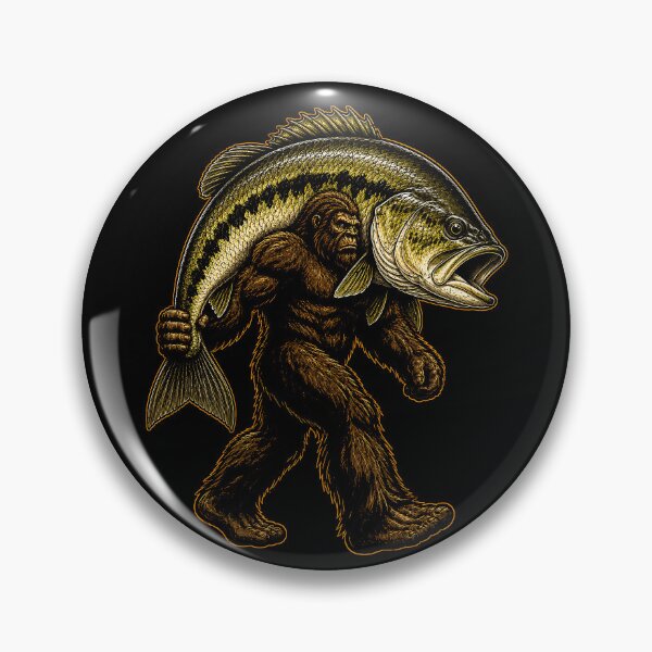 Item preview, Bigfoot carrying a giant bass fish design designed and sold by rafaeltto.