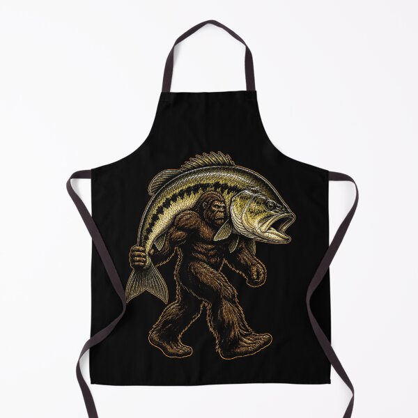 Item preview, Bigfoot carrying a giant bass fish design designed and sold by rafaeltto.