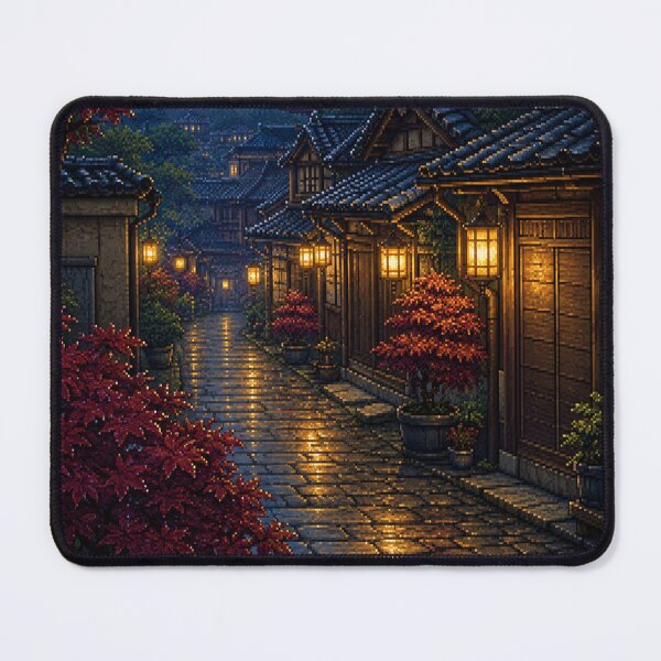 Item preview, Pixel Art Cityscape: Rainy Alley Glow designed and sold by bapupa.