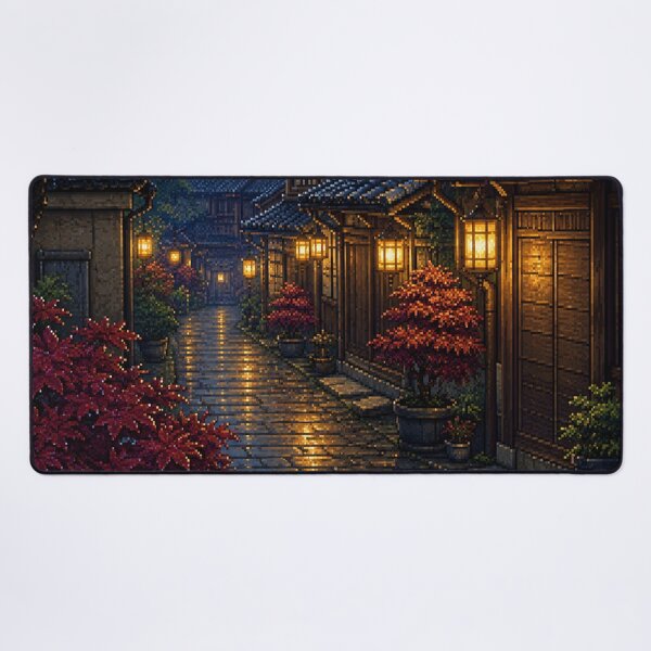Item preview, Pixel Art Cityscape: Rainy Alley Glow designed and sold by bapupa.