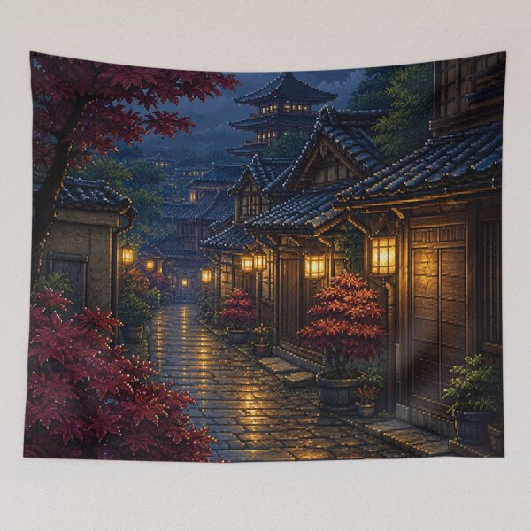 Item preview, Pixel Art Cityscape: Rainy Alley Glow designed and sold by bapupa.