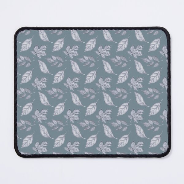 Item preview, White Leaf Pattern on Dusty Blue | Minimal Botanical Art designed and sold by ​Jyoti Digital Artist.