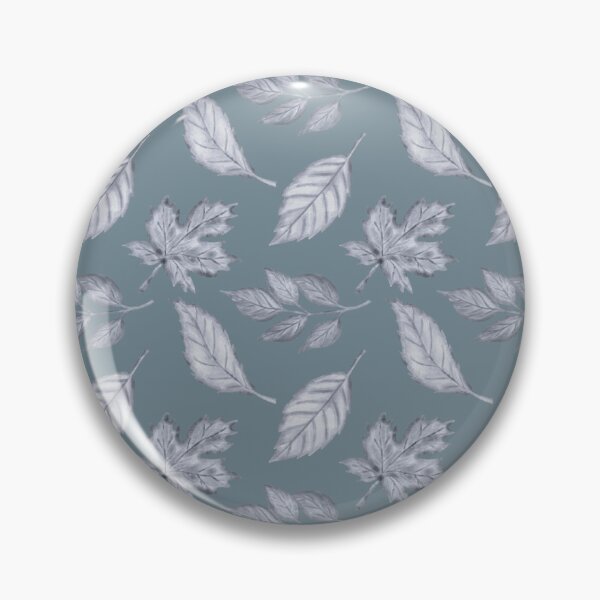 Item preview, White Leaf Pattern on Dusty Blue | Minimal Botanical Art designed and sold by ​Jyoti Digital Artist.