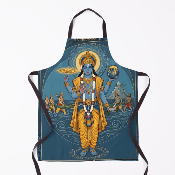 Item preview, Dhanvantari God of Ayurveda Traditional Hindu Art designed and sold by hutofdesigns.
