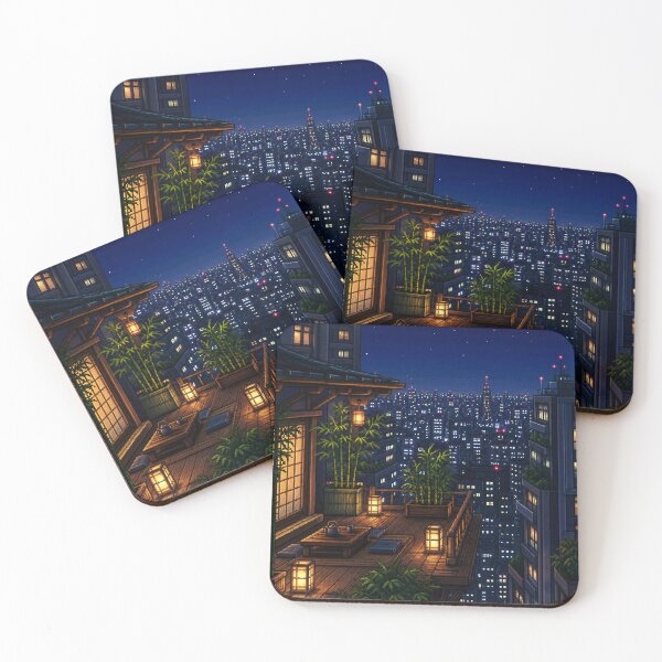 Item preview, Pixel Art Cityscape: Rooftop Garden Peace designed and sold by bapupa.