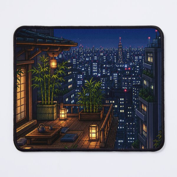 Item preview, Pixel Art Cityscape: Rooftop Garden Peace designed and sold by bapupa.