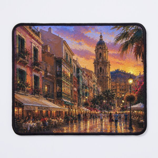 Item preview, Malaga by night painting, Spain – A Beautiful city in Europe. designed and sold by GalleryKauffeld.