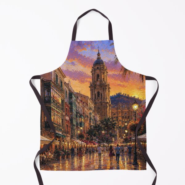 Item preview, Malaga by night painting, Spain – A Beautiful city in Europe. designed and sold by GalleryKauffeld.