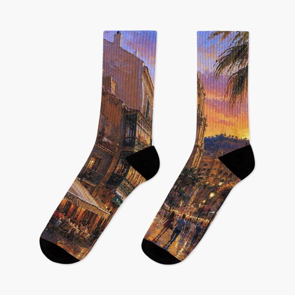 Item preview, Malaga by night painting, Spain – A Beautiful city in Europe. designed and sold by GalleryKauffeld.