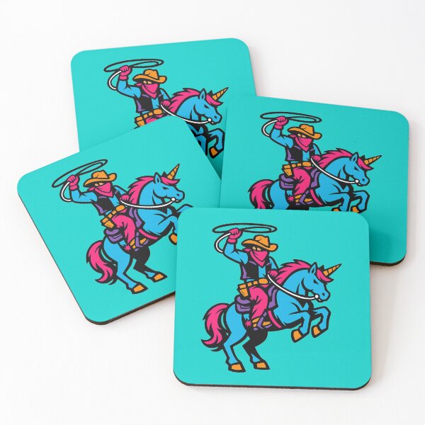Item preview, Neon Cowboy Riding a Unicorn – Wild West Rodeo Lasso designed and sold by KungPowUnicorn.